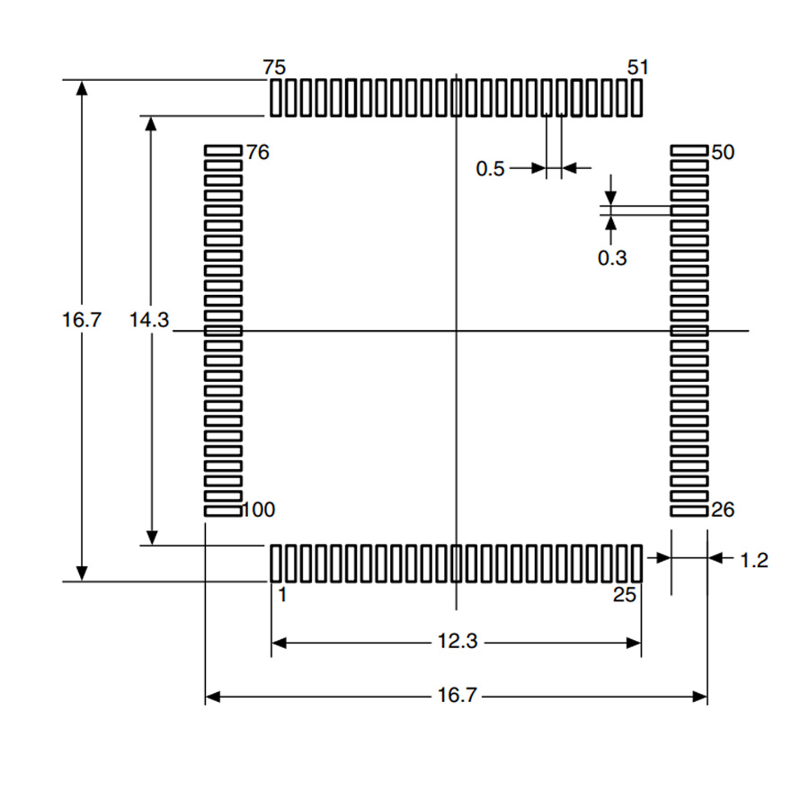 STM32F107VCT6 footprint